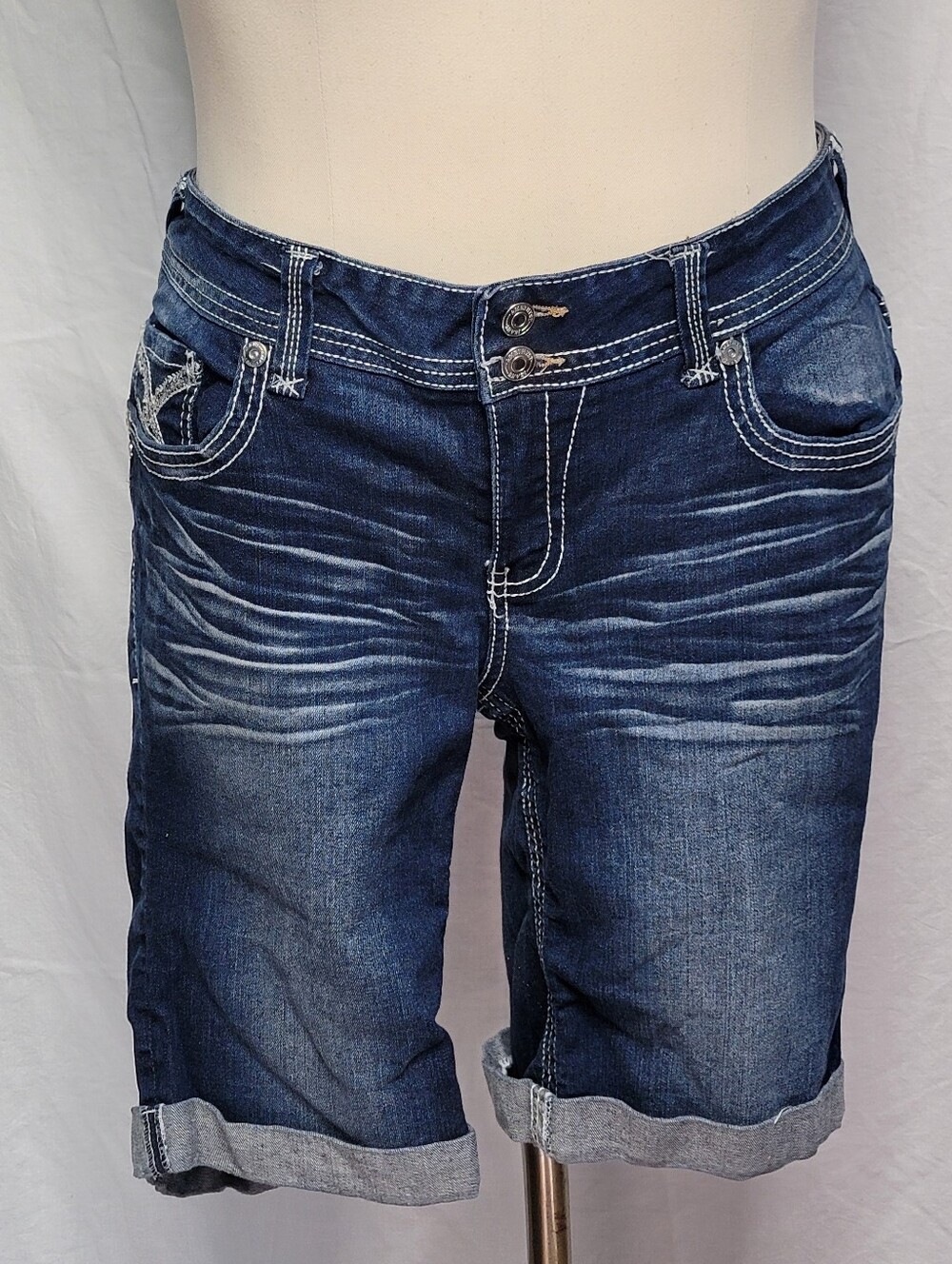 Amethyst Brand Dark Wash Denim With Rolled Hem